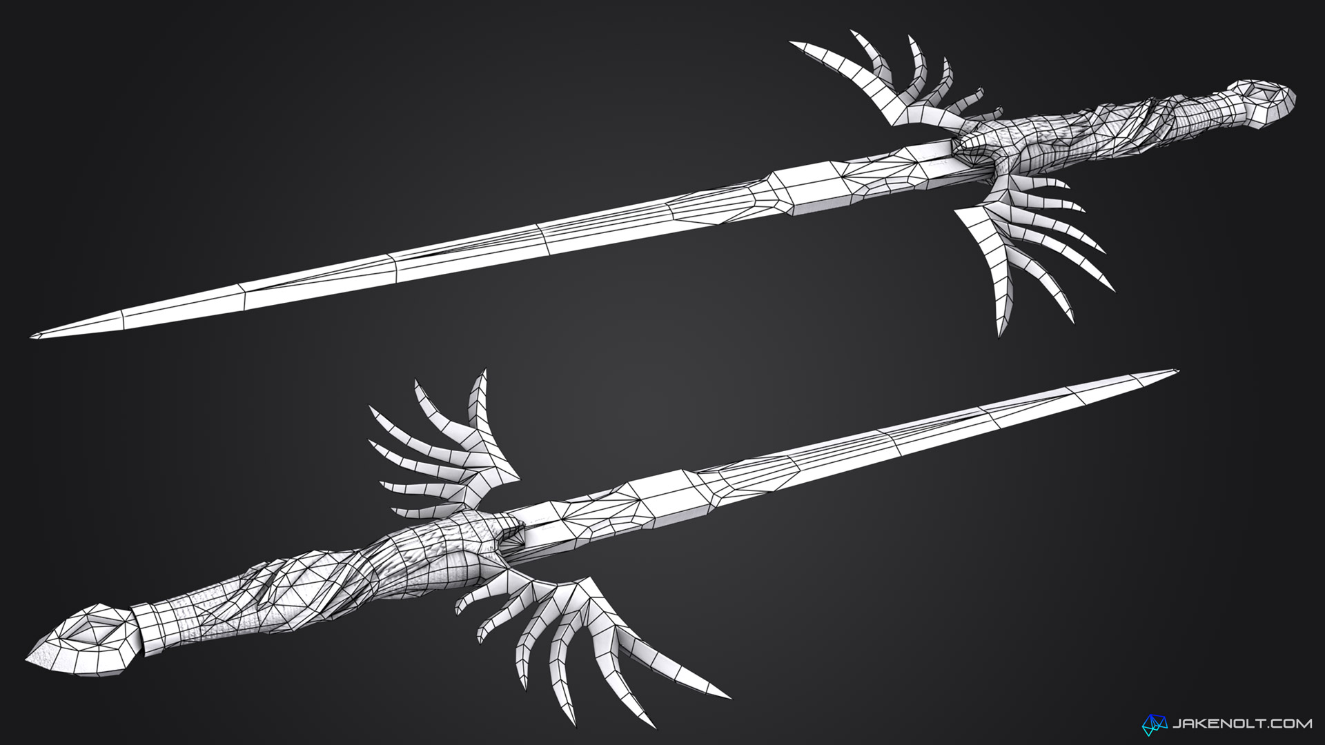 Queen's Ashes Thrust Dagger Wireframe